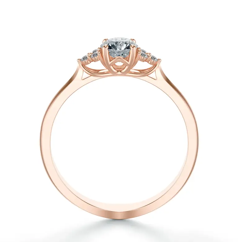 Pierścionek 585 z diamentem z różowego złota SBPZ_035